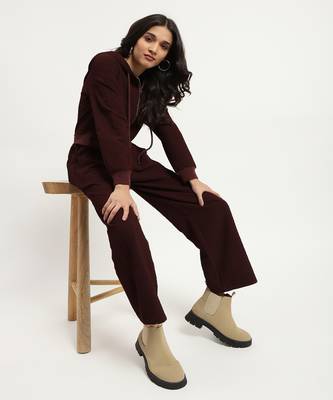Burgundy athliesure top with pant co-ord set 1
