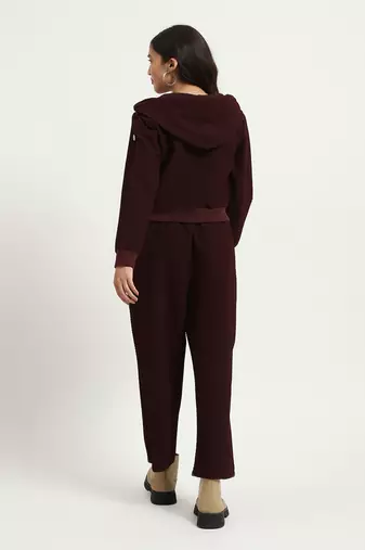 Burgundy athliesure top with pant co-ord set