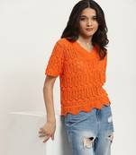 Orange aubrey top