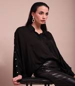 Black bianca satin shirt