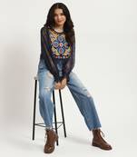 Blue carina crop top