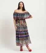 Blue carwen off-shoulder dress