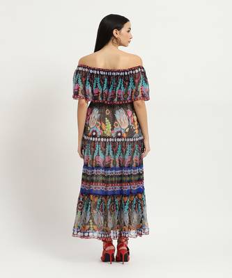 Blue carwen off-shoulder dress 4