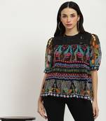 Blue carwen top with camisole