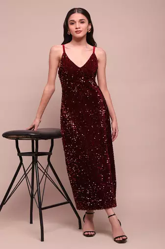 Red celestia long dress