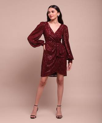 Red celestia drape dress 2