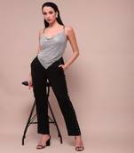 Metallic celestia cowl  backless top - free