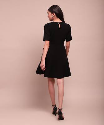 Black christie crepe short dress 4