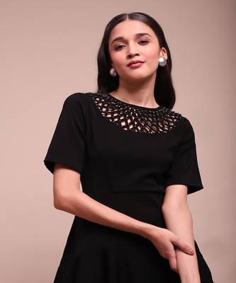 Black christie crepe short dress 5