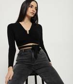 Black deana crop top