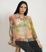 Multi floriane shirt with camisole