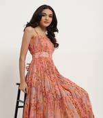 Pink heather long dress