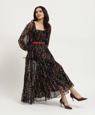 Black heather long dress 1