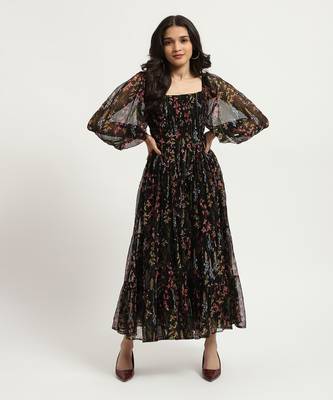 Black heather long dress 2