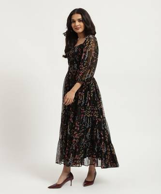 Black heather long dress 3