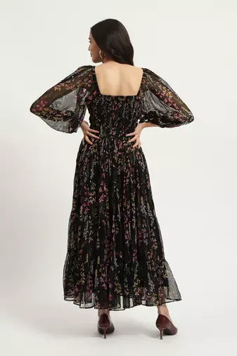 Black heather long dress