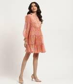 Pink heather shirt dress