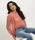 Pink heather crop top