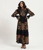 Black itzel crepe long dress