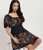 Black itzel velvet short dress