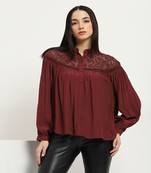 Red josephine top