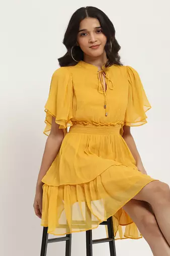 Yellow leena short dress
