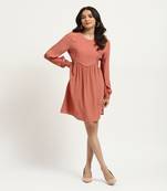 Orange leonine short dress