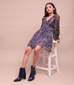 Blue leora short dress