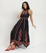 Black marquet maxi dress