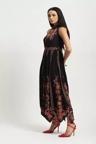 Black marquet maxi dress