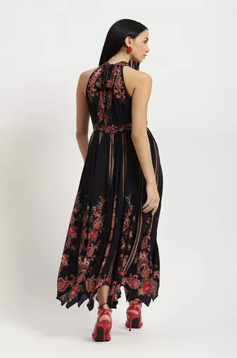 Black marquet maxi dress