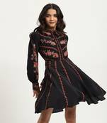 Black marquet skater dress