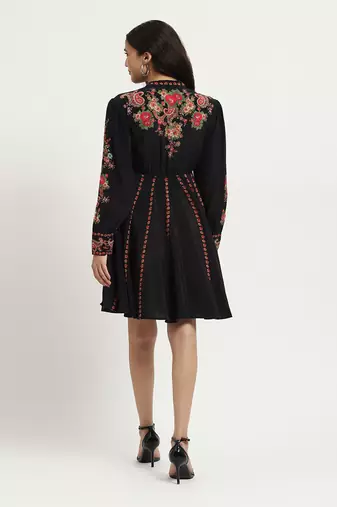 Black marquet skater dress