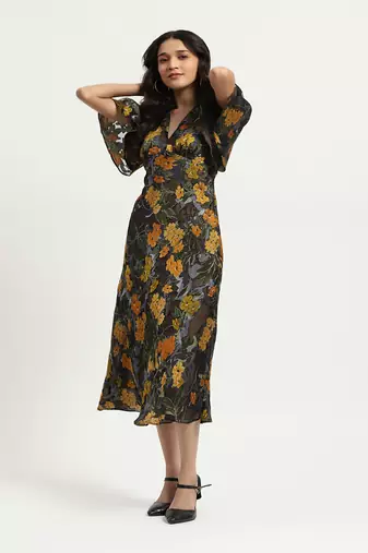 Black naila midi dress