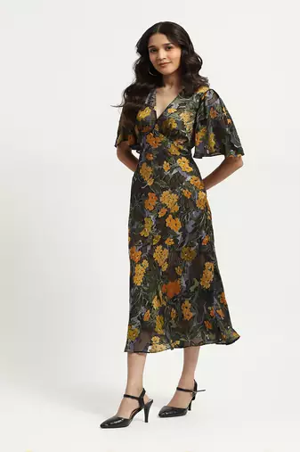 Black naila midi dress