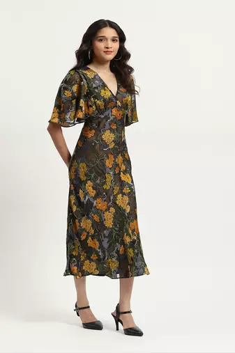Black naila midi dress