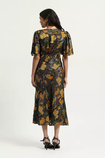 Black naila midi dress