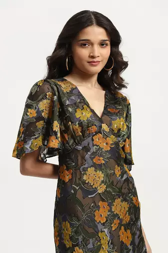 Black naila midi dress