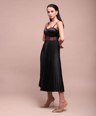 Black nellie corset midi dress 2