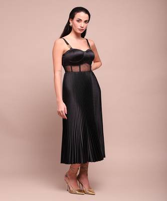 Black nellie corset midi dress 3