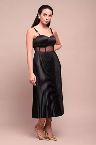 Black nellie corset midi dress