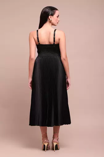 Black nellie corset midi dress