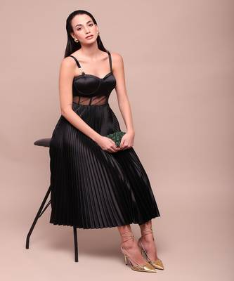 Black nellie corset midi dress 5