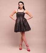 Black quinn jacquard skater dress with camisole