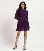Purple tracy skater dress