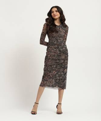 Black valerie mesh bodycon dress 1