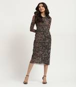 Black valerie mesh bodycon dress