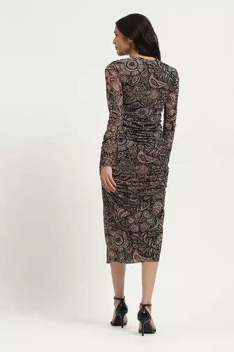 Black valerie mesh bodycon dress