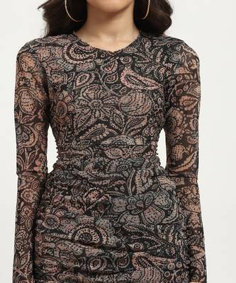 Black valerie mesh bodycon dress 5