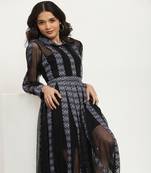 Black veronica net shirt dress with bustier